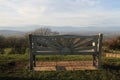 A Bench with a View on a Sunny Winter\'s Day From the Cotswold Ridge Worcestershire UK