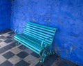 Bench in the village of Portmeirion, North Wales Royalty Free Stock Photo