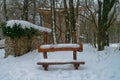 Bench in winter Royalty Free Stock Photo