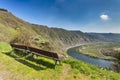 Benches Above Moselle Valley View, Germany Royalty Free Stock Photo