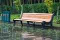 Benches in the Batumi Park on a rainy day