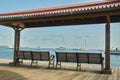 Benches on Boardwalk Royalty Free Stock Photo