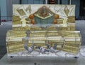 The wonderful Discworld bench painted by Paul Kidby Royalty Free Stock Photo