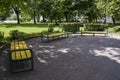 Benches in the city park