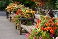 Benches and flowers