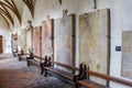 Benches in the hallway of the historic Ulrici monastery in Braunschweig