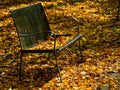 Benches in the park in autumn Royalty Free Stock Photo