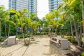 Benches in the park Canopy Park Miami Beach Florida