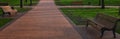 Benches in the park without people, as in a matrix