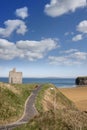Benches and path view of Ballybunion beach Royalty Free Stock Photo