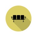 benches waiting long shadow icon. Simple glyph, flat vector of Airport icons for ui and ux, website or mobile application