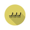 benches waiting long shadow icon. Simple glyph, flat vector of Airport icons for ui and ux, website or mobile application