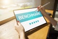 BENCHMARK, business processes and performance metrics to industry bests practices from other companies.