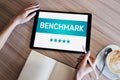 BENCHMARK, business processes and performance metrics to industry bests practices from other companies.