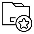 Benchmark folder icon outline vector. Time quality