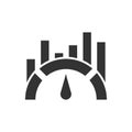 Benchmark measure icon in flat style. Dashboard rating vector illustration on white isolated background. Progress service business
