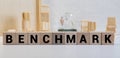 BENCHMARK word made with building blocks, concept