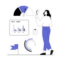 Benchmarking concept. Benchmark business development. Analysis financial statistics, data, graph, chart, report of a leader