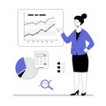 Benchmarking concept. Benchmark business development. Analysis financial statistics, data, graph, chart, report of a leader