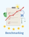 Benchmarking concept illustration. Comparing one`s business processes and performance metrics to best practices from Royalty Free Stock Photo