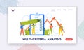 Benchmarking, Multi Criteria Analysis Landing Page Template. Business Development And Improvement Concept