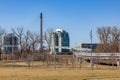 The bend on Bob Kerrey cable stayed pedestrian bridge Omaha Nebraska in early spring