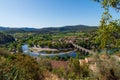 The bend and bridge on the river Orb at Roquebrun in the Haut Languedoc, France