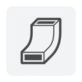 Bend duct vector icon, part in ductwork Royalty Free Stock Photo
