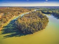 Bend of the Murray River on bright sunny day.