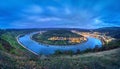 Bend of the Rhine river near the town Boppard, Germany Royalty Free Stock Photo