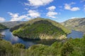 Bend of the river on a background of blue sky Royalty Free Stock Photo