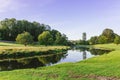 A bend in the River Bela at Dallam Park, Milnthorpe, Cumbria, England