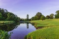 A bend in the River Bela at Dallam Park, Milnthorpe, Cumbria, England Royalty Free Stock Photo