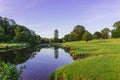 A bend in the River Bela at Dallam Park, Milnthorpe, Cumbria, England