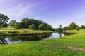 A bend in the River Bela at Dallam Park, Milnthorpe, Cumbria, England Royalty Free Stock Photo