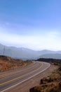 A bend on National Route 7 in the province of Mendoza, Argentina. Royalty Free Stock Photo