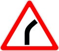 Bend to right road sign