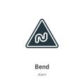 Bend vector icon on white background. Flat vector bend icon symbol sign from modern alert collection for mobile concept and web Royalty Free Stock Photo