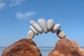 Bend of white pebbles Royalty Free Stock Photo