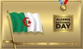 Algeria Flag National Day Banner with Gold Vector color Royalty Free Stock Photo