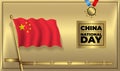 China Flag National Day Banner with Gold Vector color Royalty Free Stock Photo
