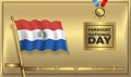 Paraguay Flag National Day Banner with Gold Vector color