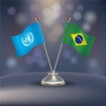 United Nations VS Brazil flag Relation Royalty Free Stock Photo