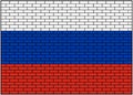 Russian flag on brick background, Vector Illustration