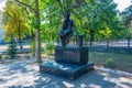 Bendery, Moldova, August 24, 2023: Statue of Pushkin in Bendery