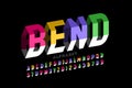 Bending 3D style font design Royalty Free Stock Photo