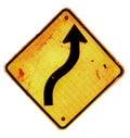 Bending directional arrow sign Royalty Free Stock Photo