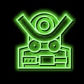 bending machine neon glow icon illustration