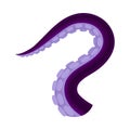 Bending Octopus Or Squid Tentacle Of Bright Lilac And Violet Colors Vector Illustration