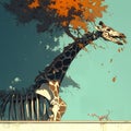 Beneath the Giraffe's Canopy: A Tale of Life and Art Royalty Free Stock Photo